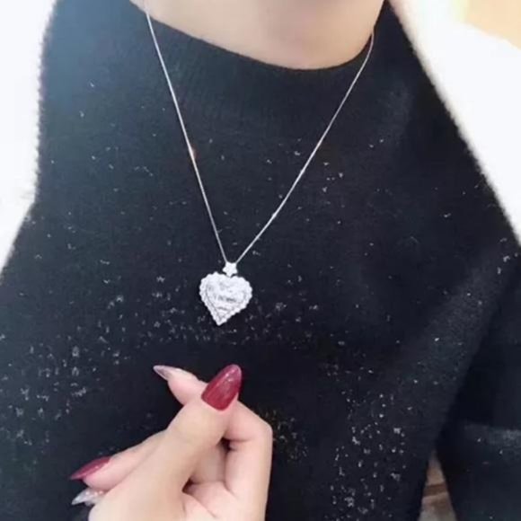 NEW 925 STERLING SILVER DIAMOND PENDANT NECKLACE, NICE NECKLACE, CUTE NECKLACE - Picture 4 of 8